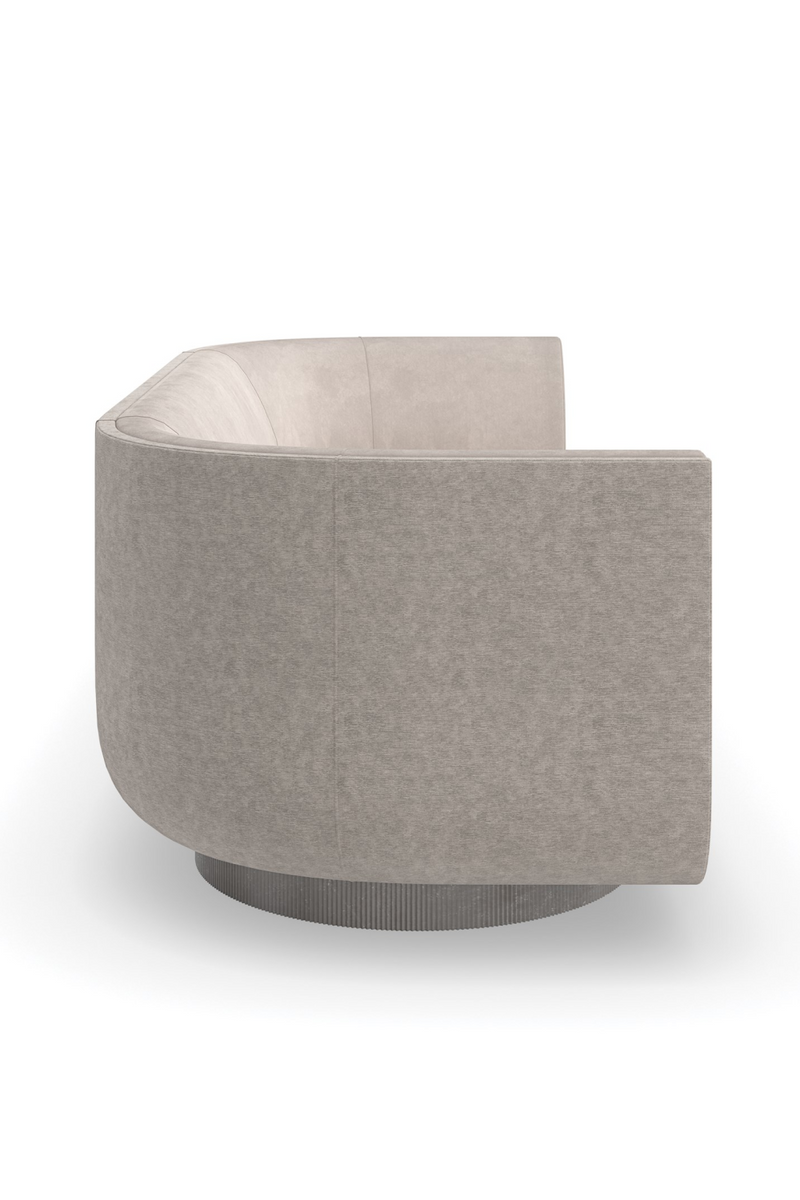 Canapé Courbé en Velours Taupe | Caracole Clipper | OROA.fr