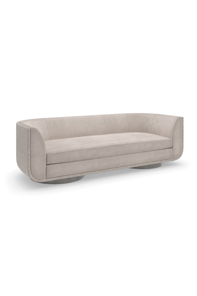 Canapé Courbé en Velours Taupe | Caracole Clipper | OROA.fr