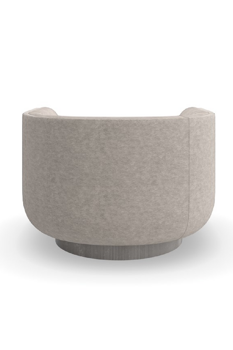 Fauteuil lounge pivotant en velours taupe | Caracole Clipper | OROA.fr