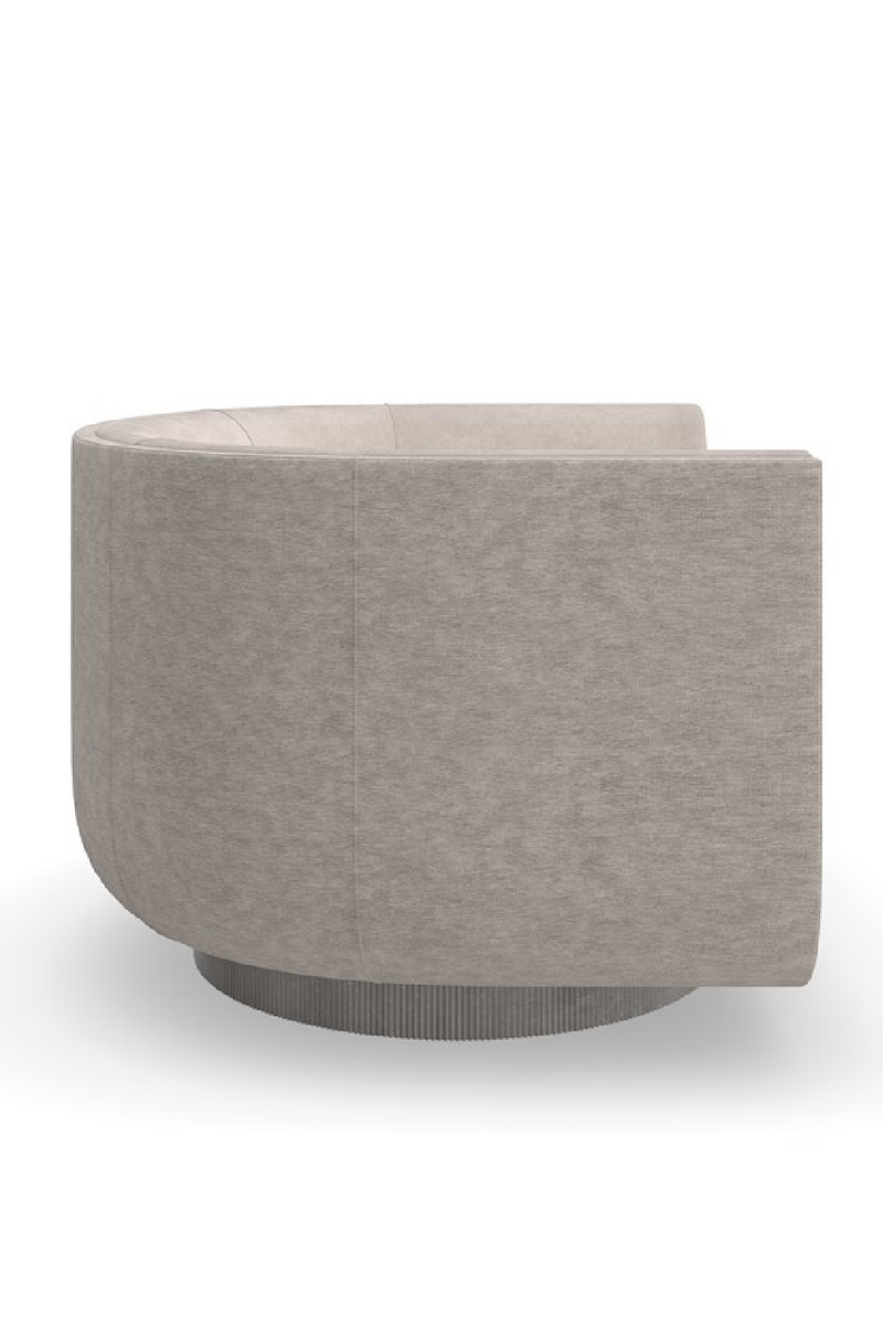 Fauteuil lounge pivotant en velours taupe | Caracole Clipper | OROA.fr