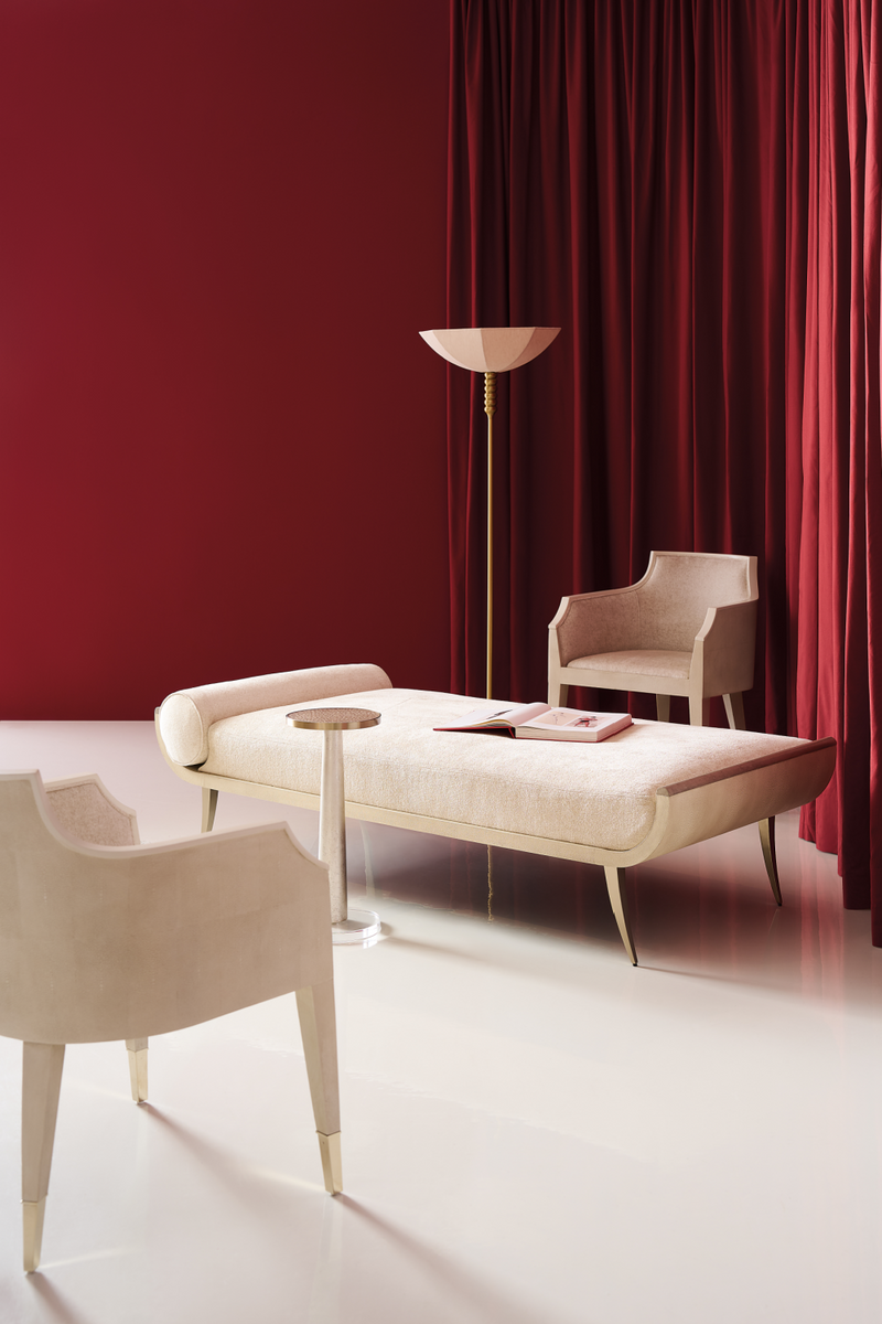 Méridienne en velours crème | Caracole Nice | OROA.fr