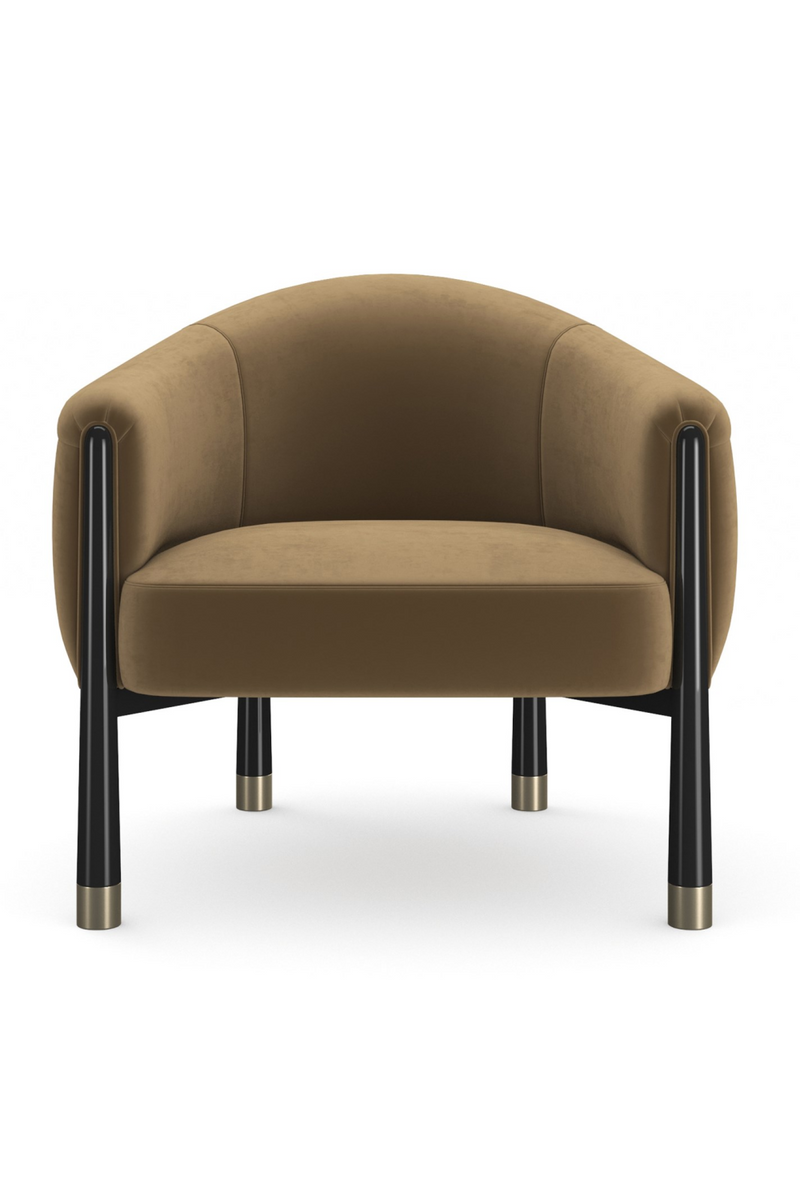 Fauteuil d’Appoint Courbé en Velours | Caracole Baton | OROA.fr