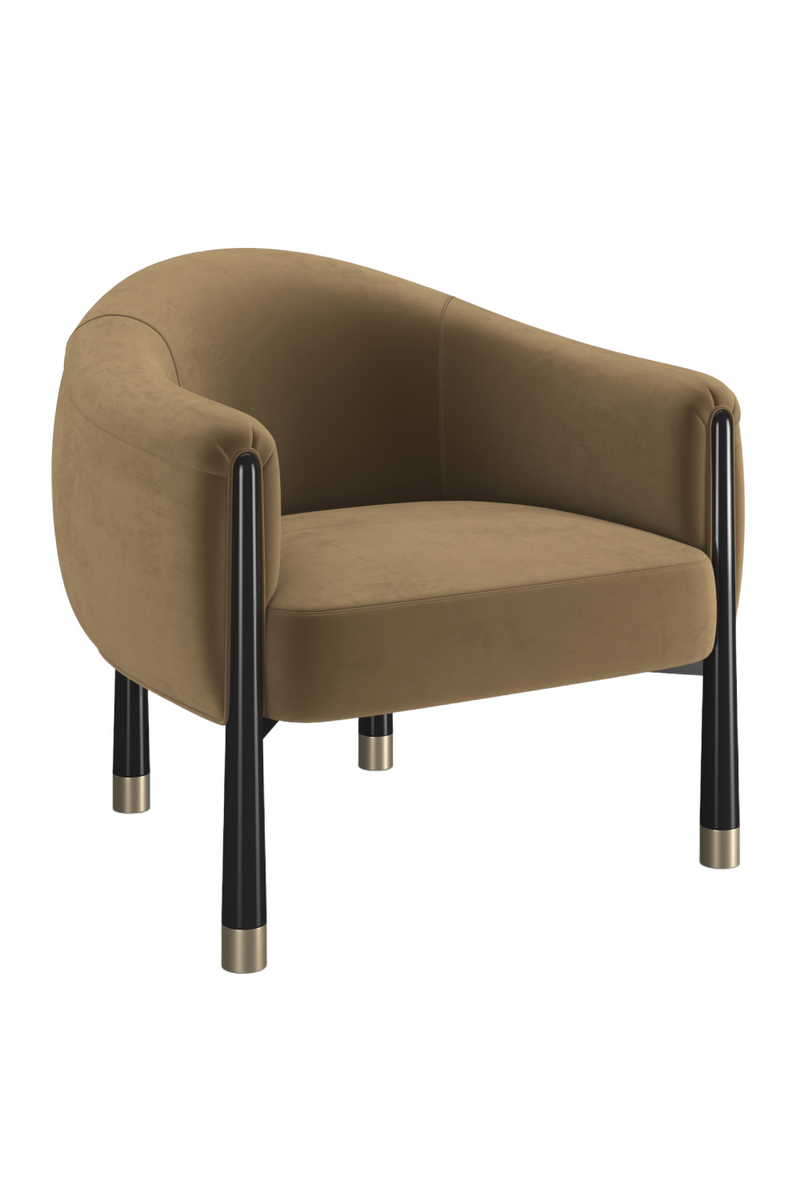 Fauteuil d’Appoint Courbé en Velours | Caracole Baton | OROA.fr