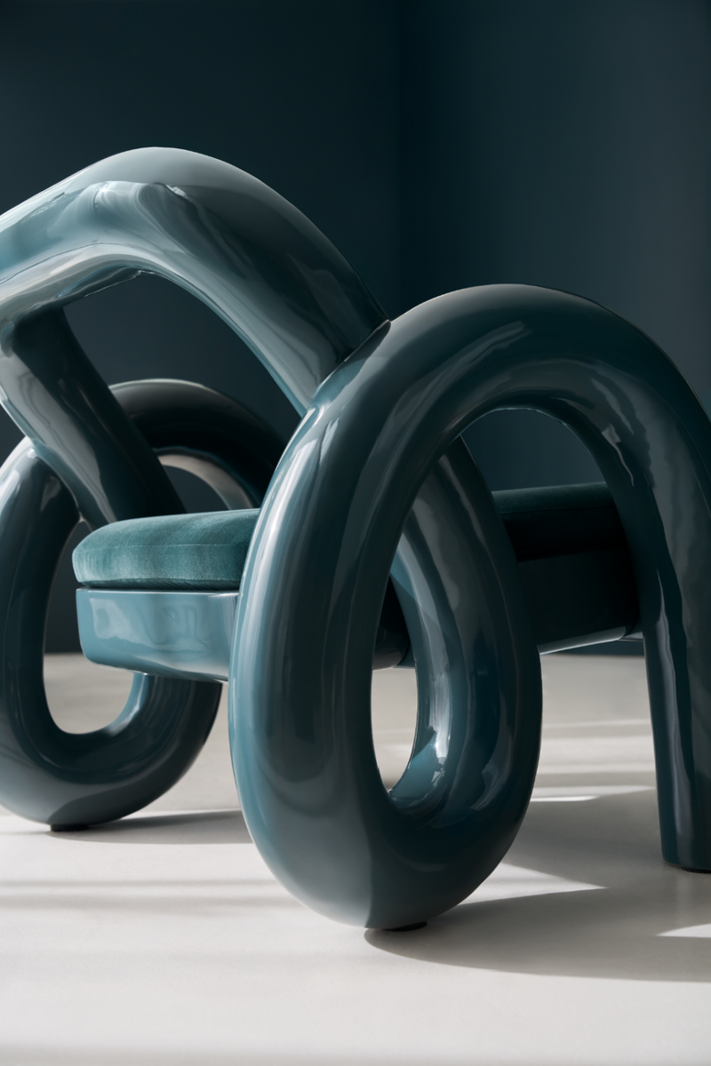 Fauteuil d’Accent Torsadé Brillant | Caracole Gelée | OROA.fr