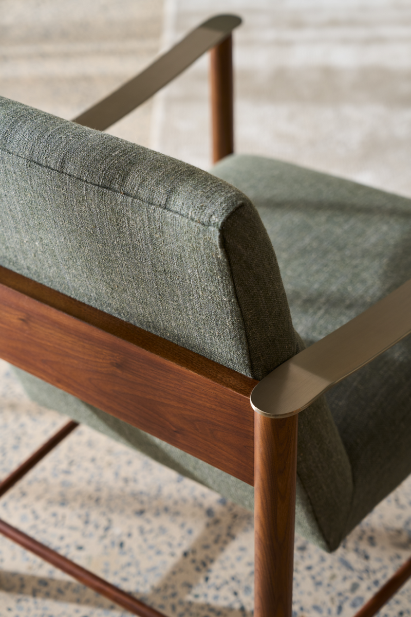 Fauteuil d’Appoint en Lin Eucalyptus | Caracole Slant | Oroa.fr