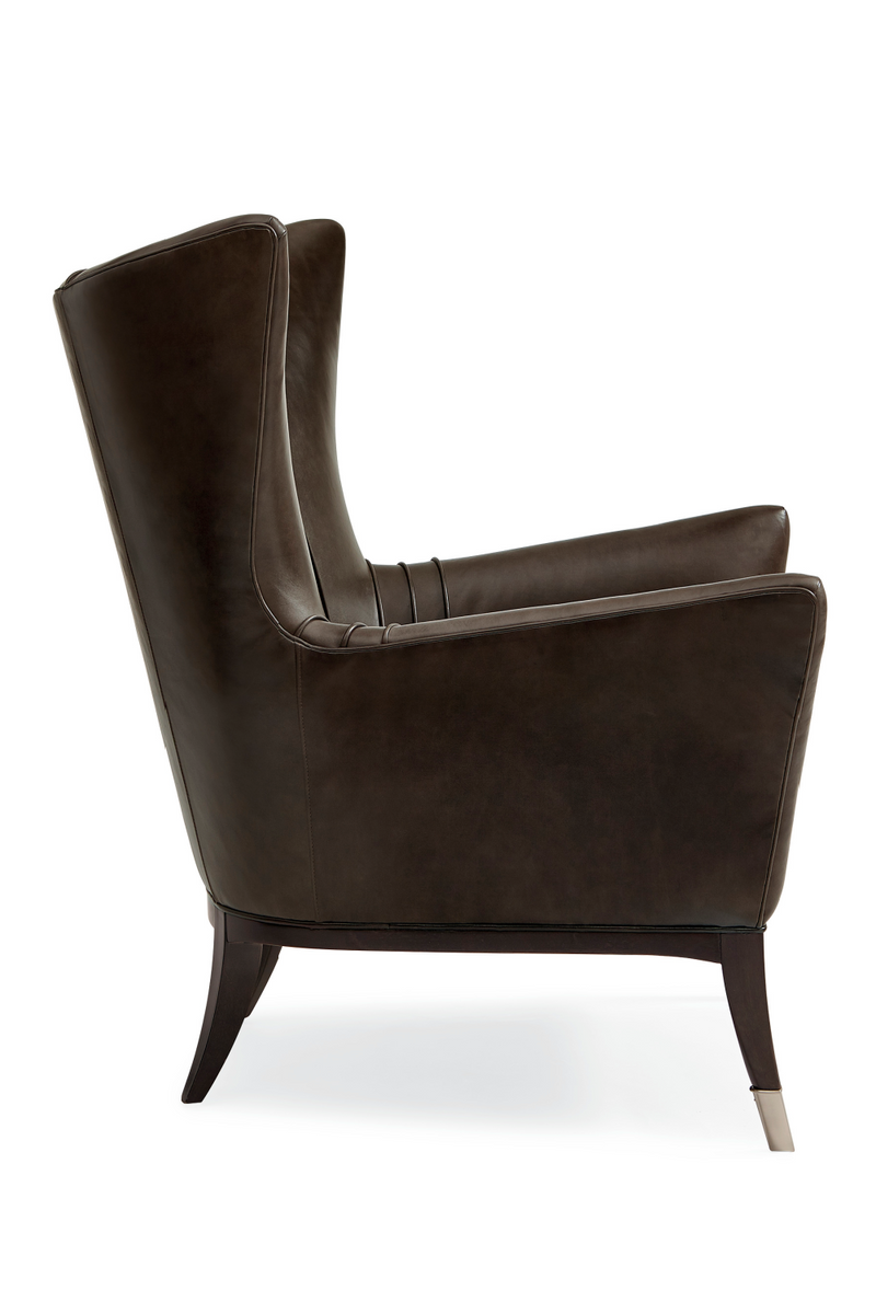 Fauteuil Wingback en Cuir Marron | Caracole So Welt Done | OROA.fr