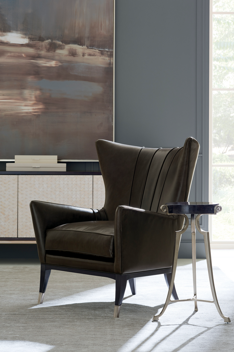Fauteuil Wingback en Cuir Marron | Caracole So Welt Done | OROA.fr