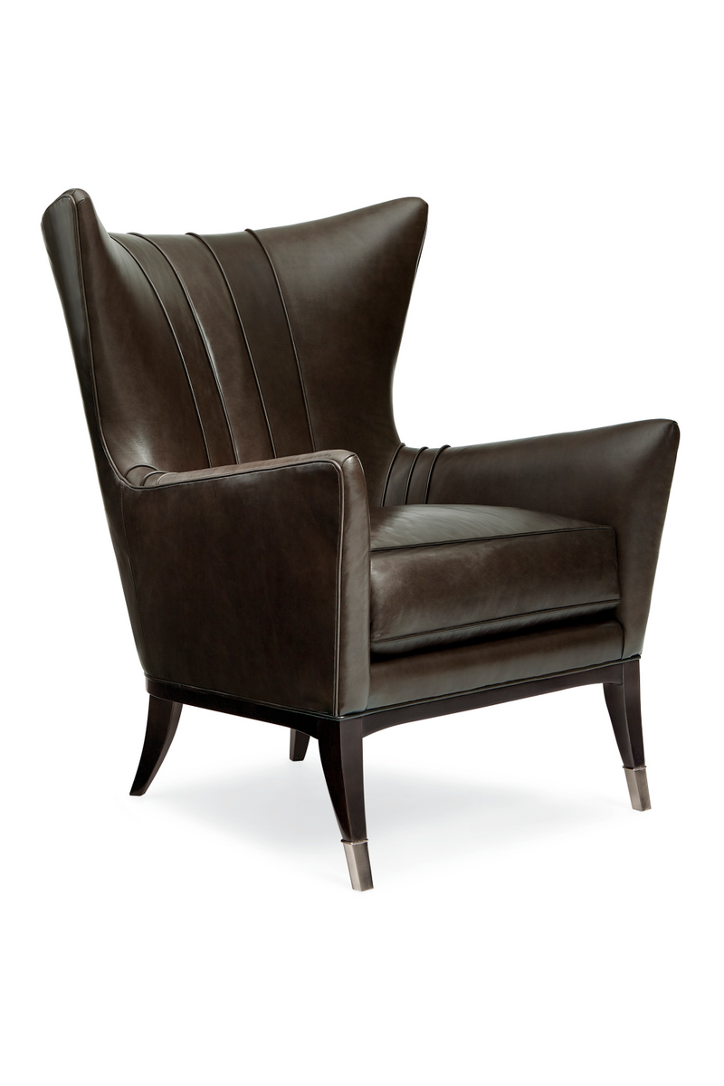 Fauteuil Wingback en Cuir Marron | Caracole So Welt Done | OROA.fr
