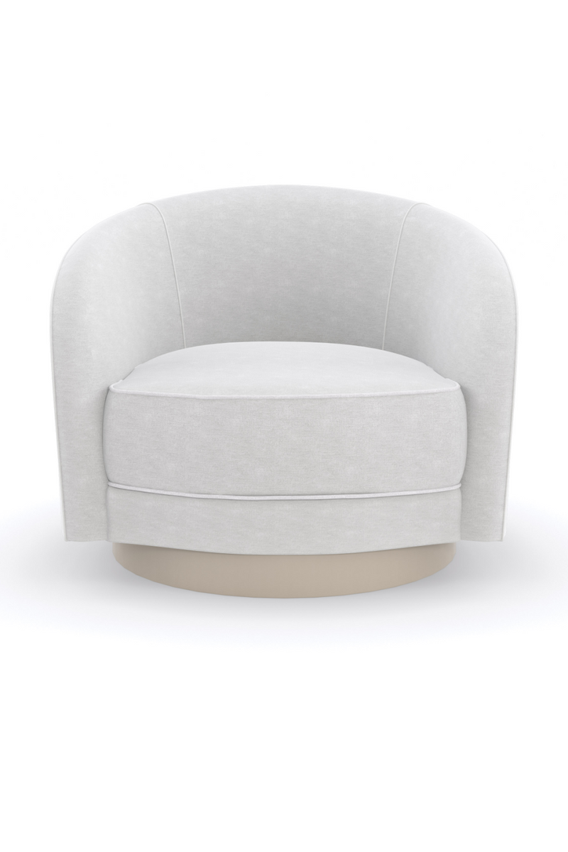 Fauteuil Pivotant en Chenille Blanche | Caracole Ahead of the Curve | OROA.fr