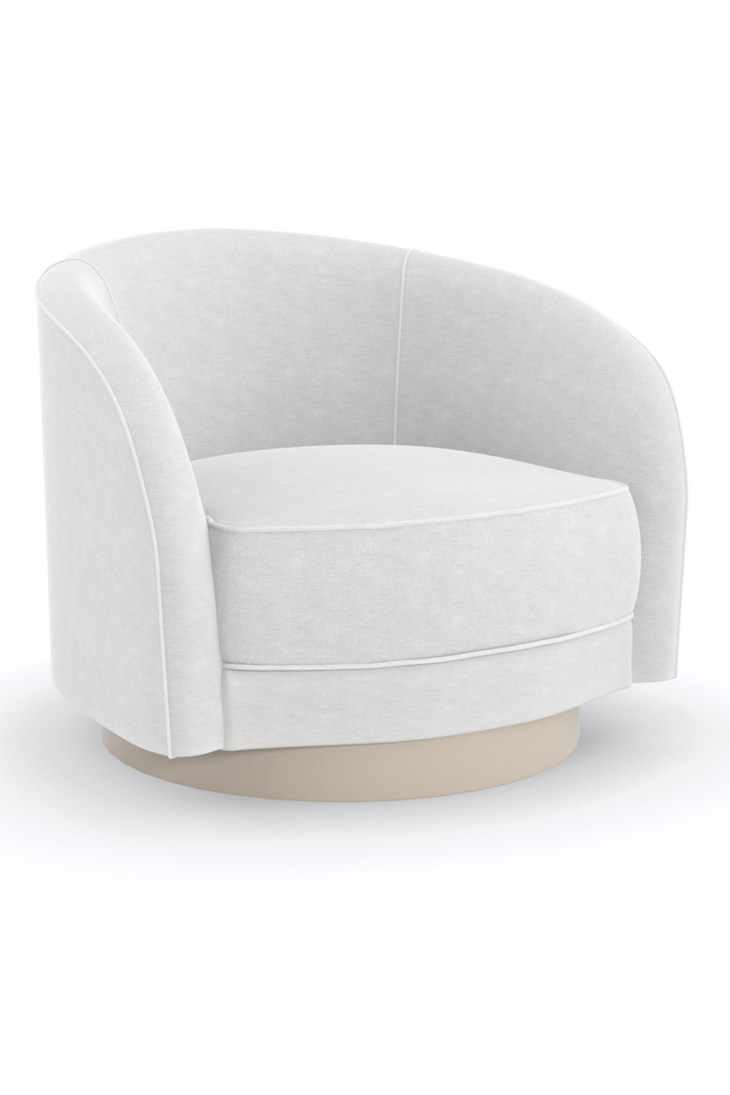 Fauteuil Pivotant en Chenille Blanche | Caracole Ahead of the Curve | OROA.fr