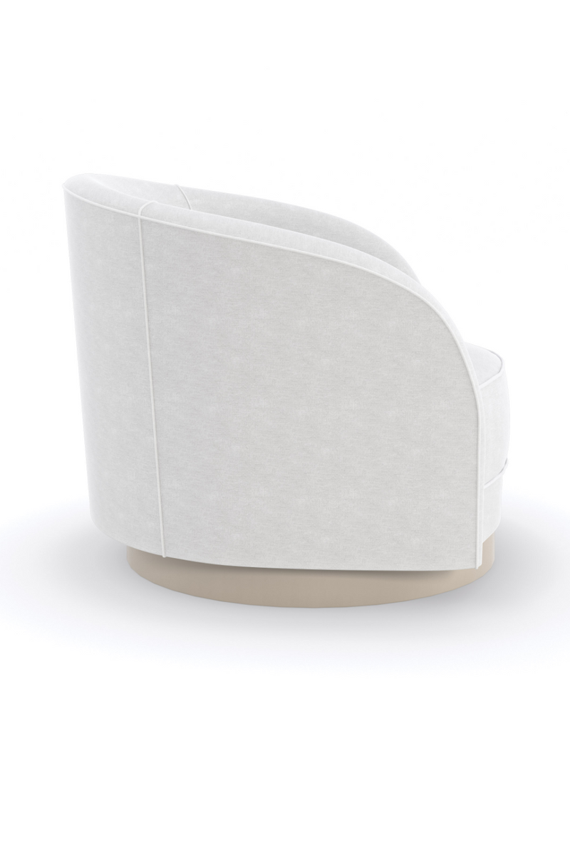 Fauteuil Pivotant en Chenille Blanche | Caracole Ahead of the Curve | OROA.fr