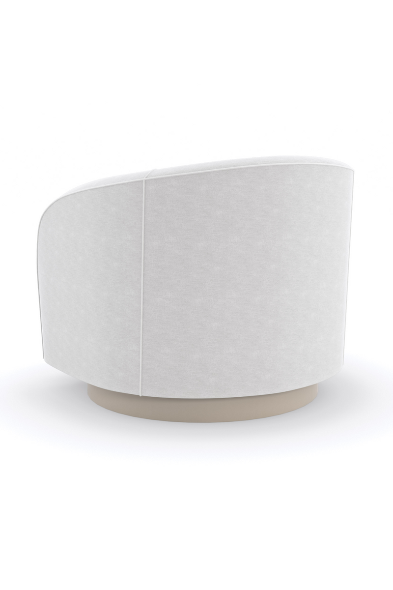 Fauteuil Pivotant en Chenille Blanche | Caracole Ahead of the Curve | OROA.fr