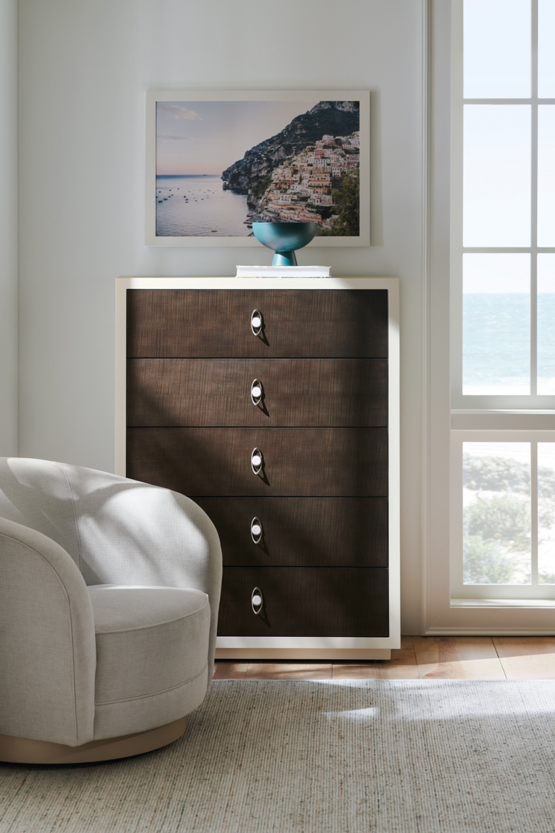 Fauteuil Pivotant en Chenille Blanche | Caracole Ahead of the Curve | OROA.fr