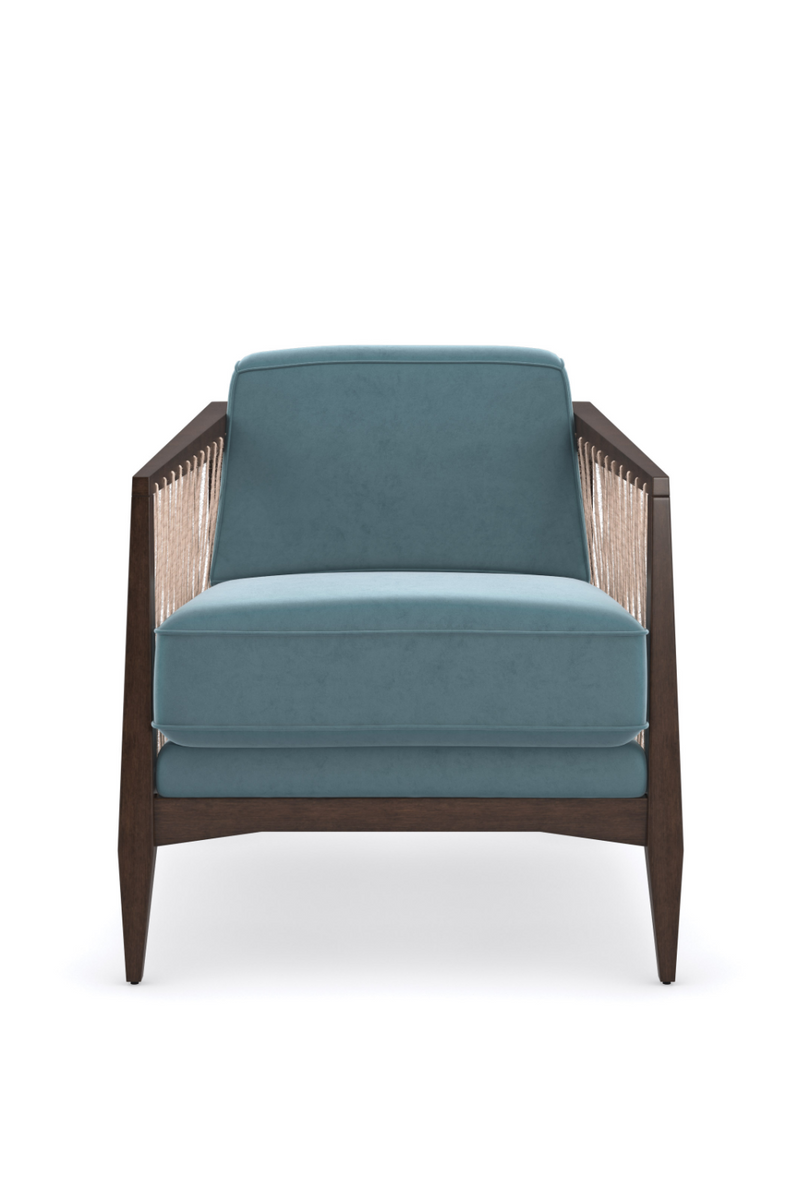 Fauteuil d'Appoint en Velours Bleu | Caracole Rope Me In | Oroa.fr
