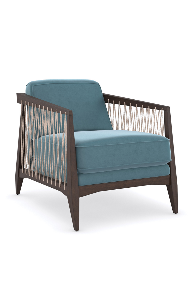 Fauteuil d'Appoint en Velours Bleu | Caracole Rope Me In | Oroa.fr