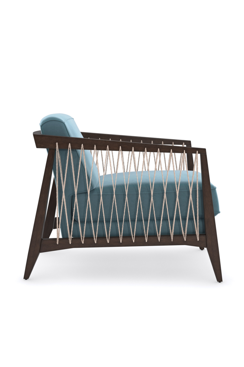 Fauteuil d'Appoint en Velours Bleu | Caracole Rope Me In | Oroa.fr