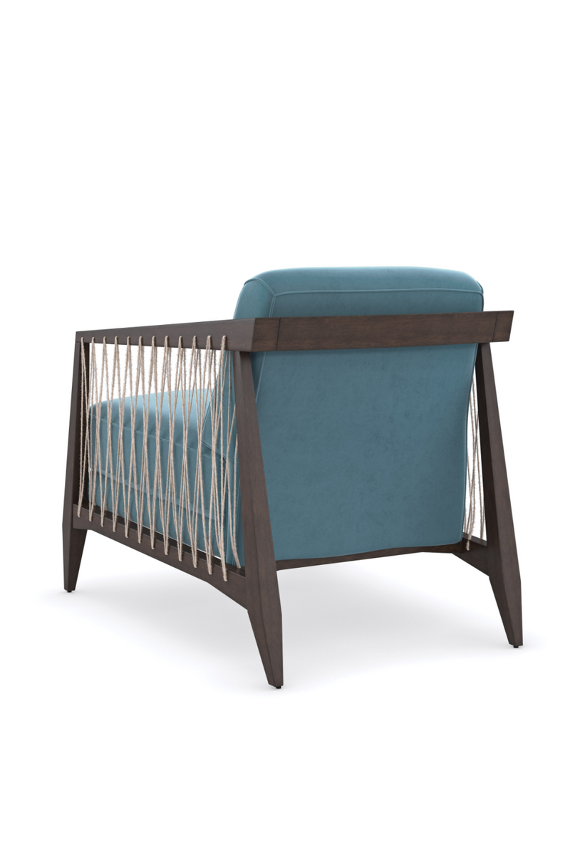 Fauteuil d'Appoint en Velours Bleu | Caracole Rope Me In | Oroa.fr