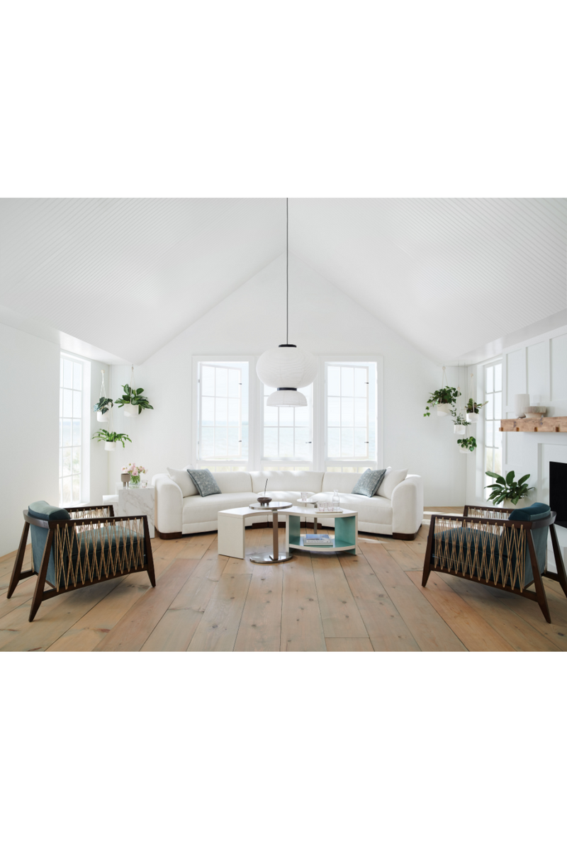 Fauteuil Modulaire en Chenille Blanche | Caracole Lounge Around | OROA.fr
