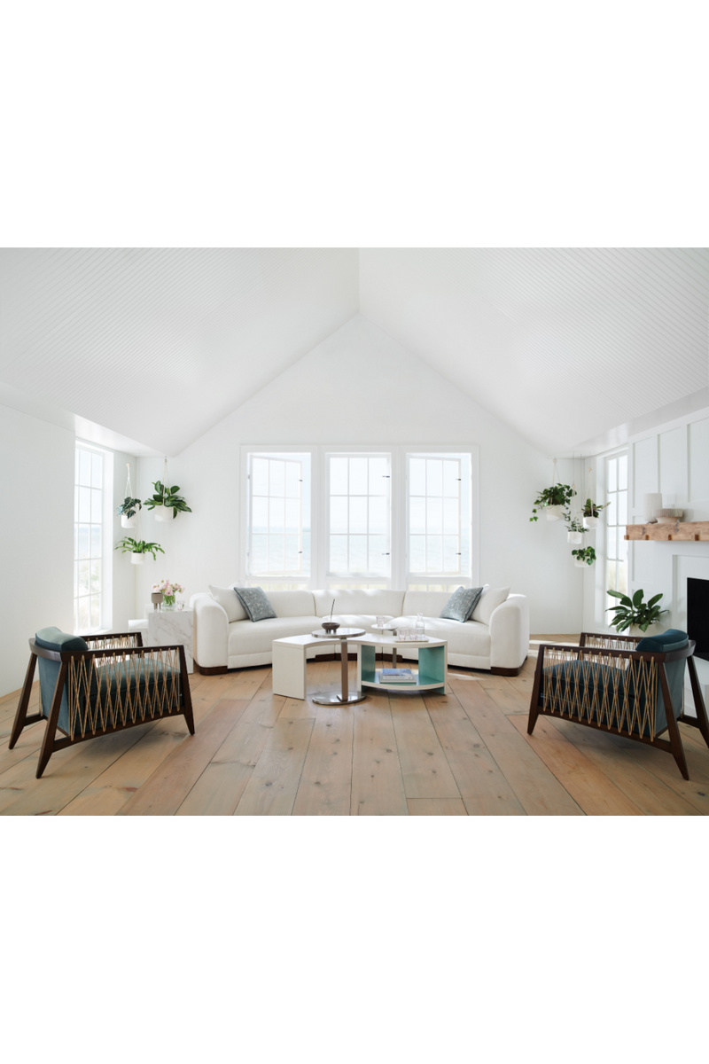 Fauteuil Modulaire en Chenille Blanche | Caracole Lounge Around | OROA.fr