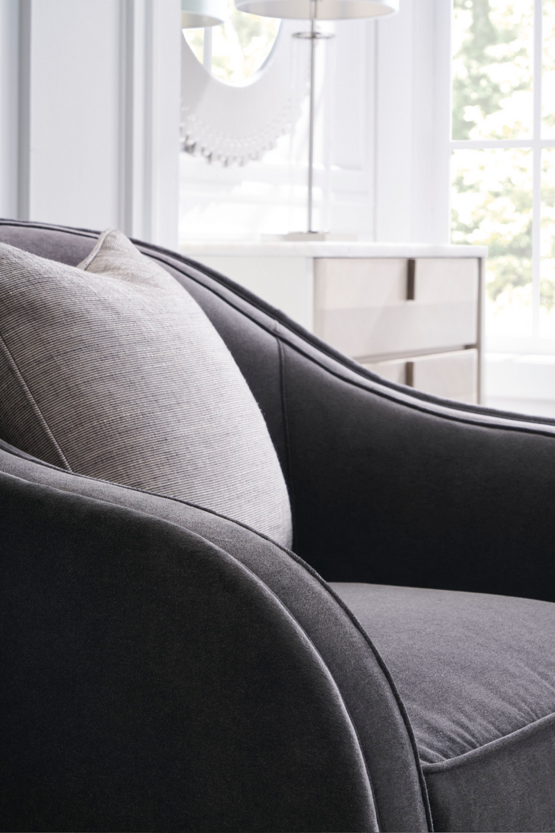 Fauteuil Club en Velours Gris Foncé | Caracole Eclipse | Oroa.fr