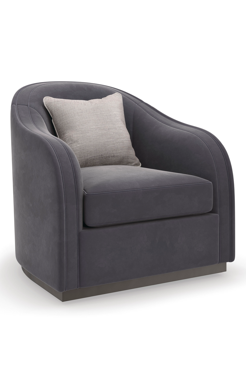 Fauteuil Club en Velours Gris Foncé | Caracole Eclipse | Oroa.fr