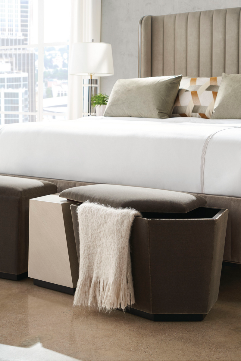 Ottoman de Rangement en Mohair | Caracole Pollux