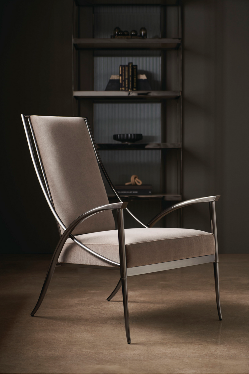 Fauteuil en acier inoxydable fumé | Caracole Mantis | Oroa.fr