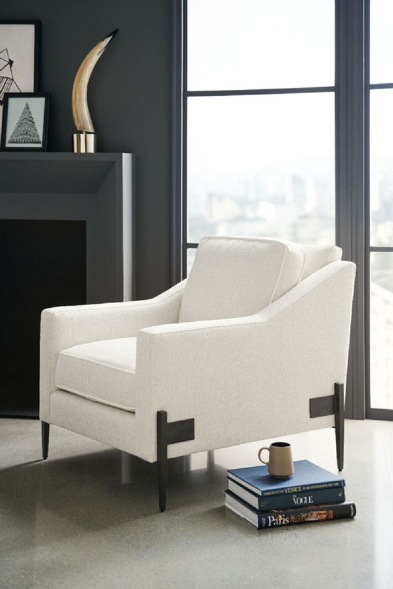 Fauteuil en tissu ivoire | Caracole Remix | Meubleluxe.fr