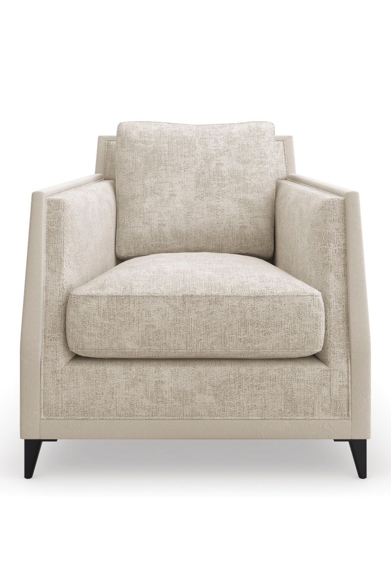 Fauteuil lounge en chenille beige | Caracole Limitless | OROA.fr