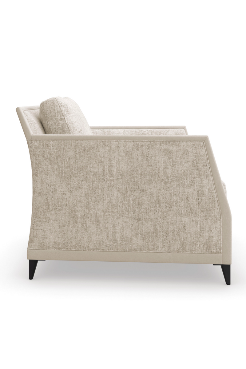 Fauteuil lounge en chenille beige | Caracole Limitless | OROA.fr