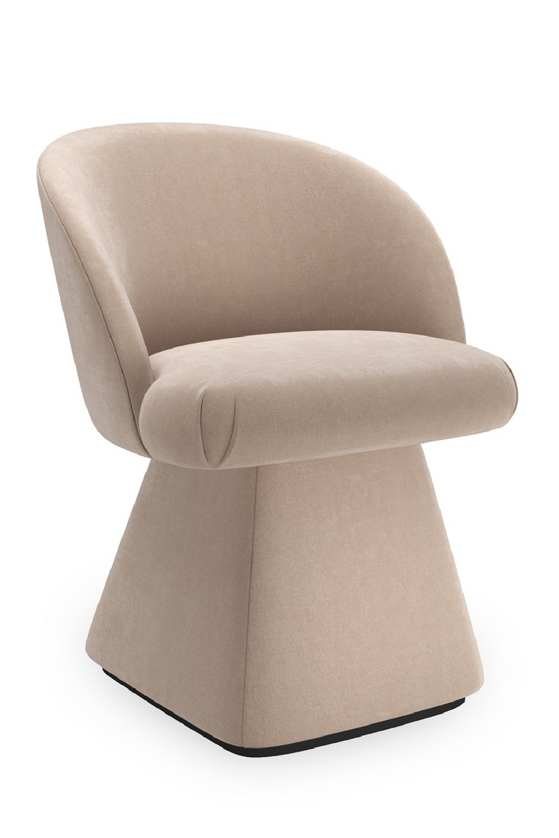Fauteuil pivotant en velours taupe | Caracole Vuelta | OROA.fr