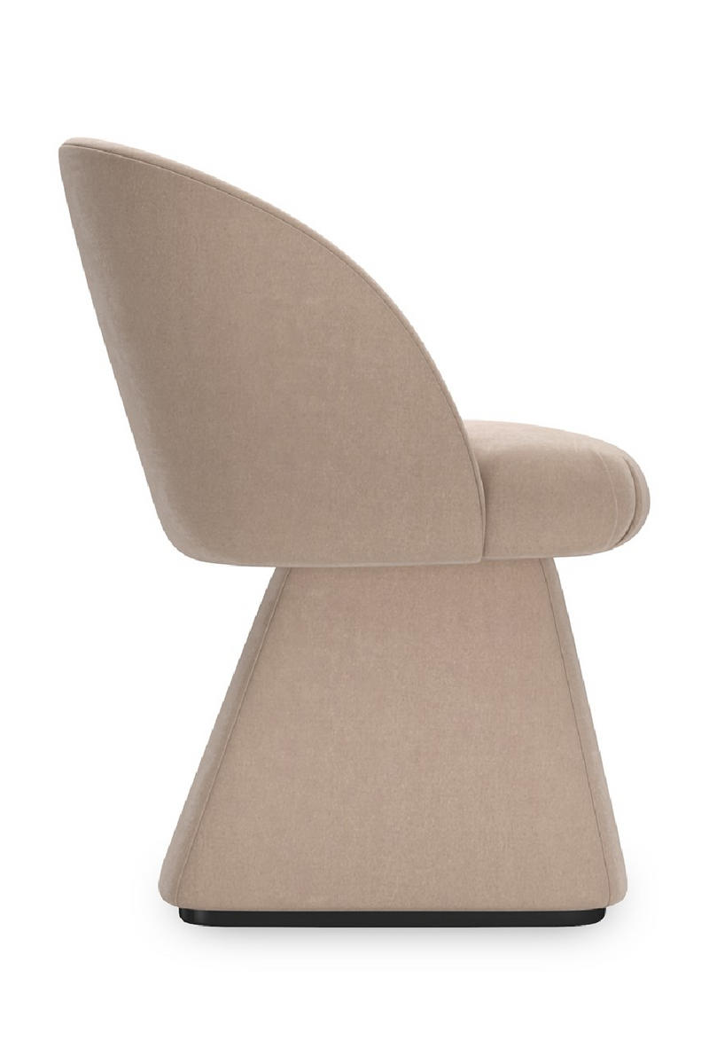 Fauteuil pivotant en velours taupe | Caracole Vuelta | OROA.fr