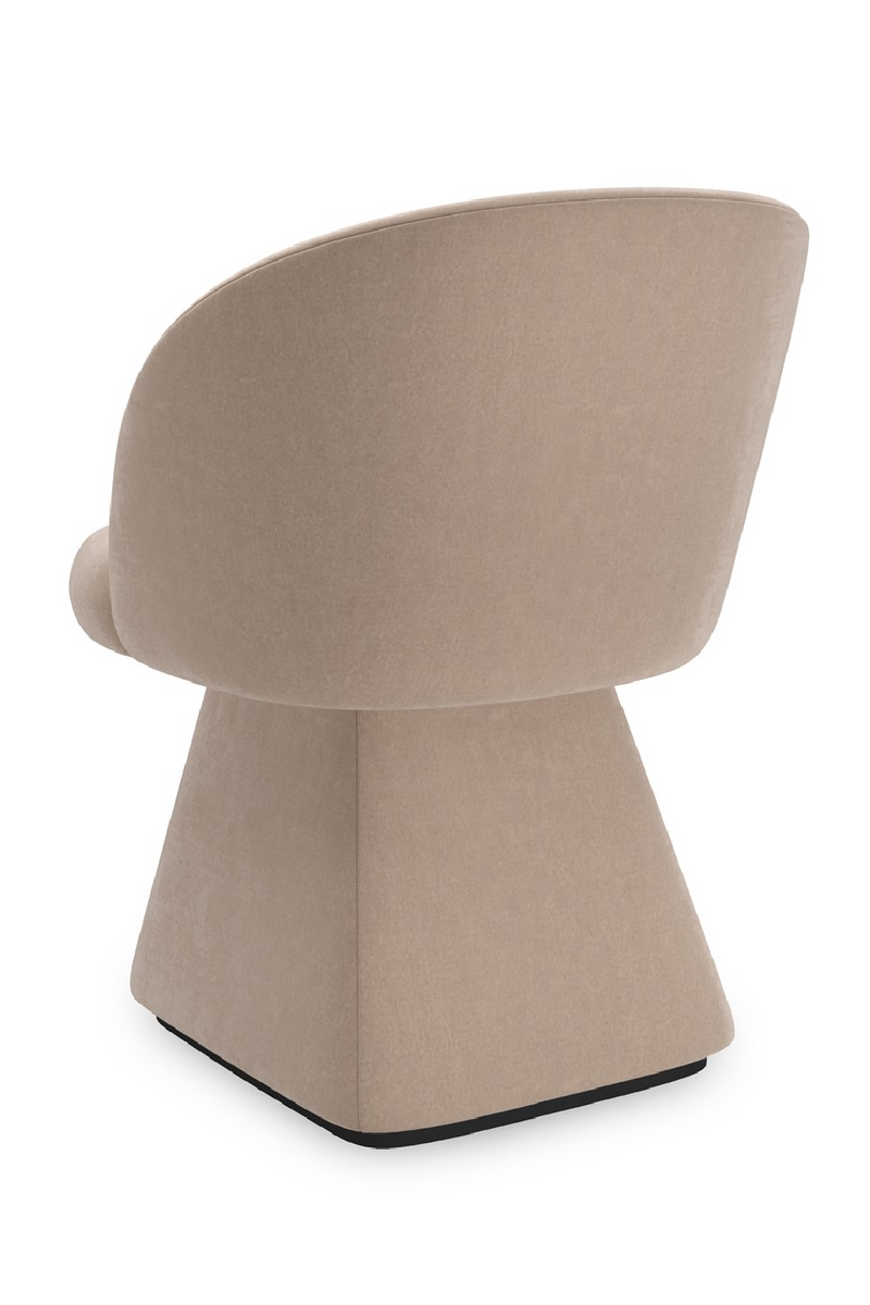 Fauteuil pivotant en velours taupe | Caracole Vuelta | OROA.fr