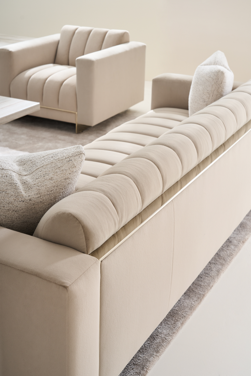 Fauteuil de detente creme a cannelures | Caracole Well Balanced | OROA.fr