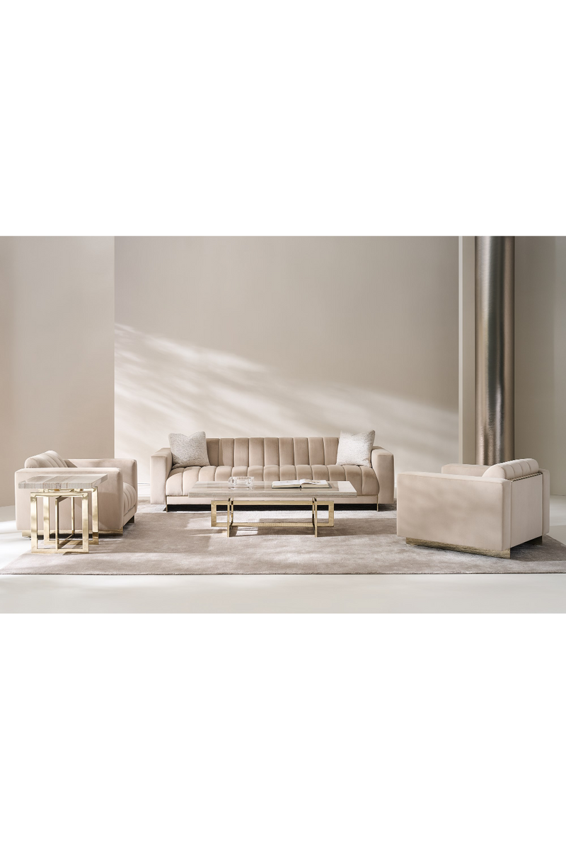Fauteuil de detente creme a cannelures | Caracole Well Balanced | OROA.fr