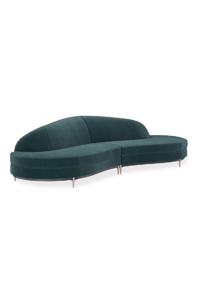 Canape d’Angle en Velours Vert | Caracole Three's Company | OROA.fr