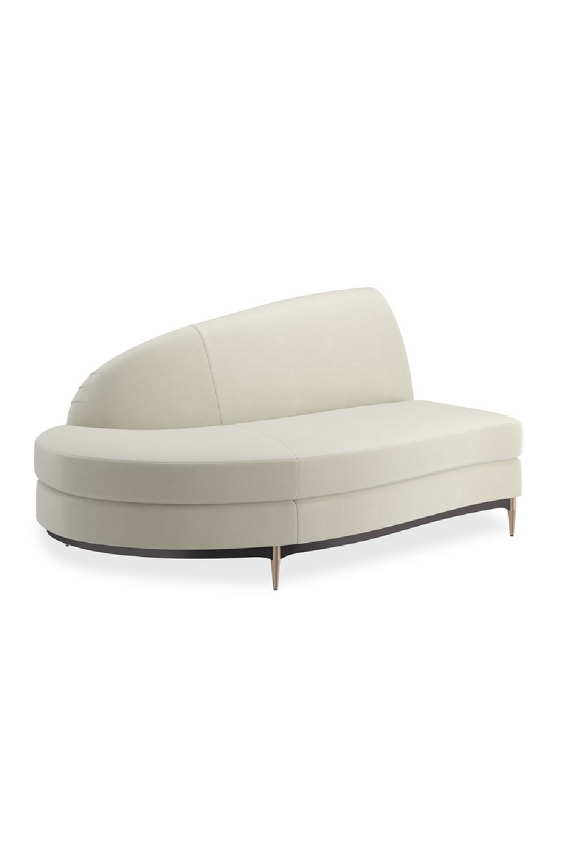 Canape d’Angle en Velours Blanc | Caracole Three's Company | OROA.fr