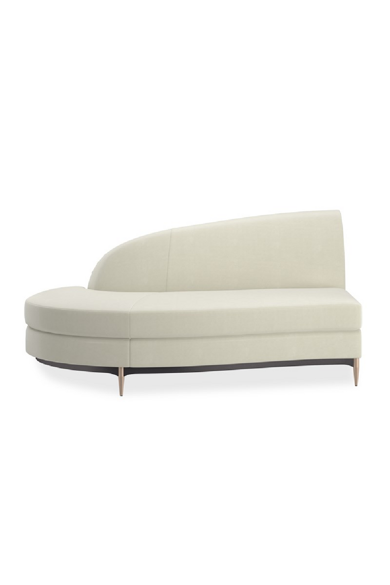 Canape d’Angle en Velours Blanc | Caracole Three's Company | OROA.fr