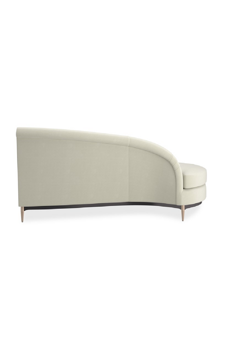 Canape d’Angle en Velours Blanc | Caracole Three's Company | OROA.fr