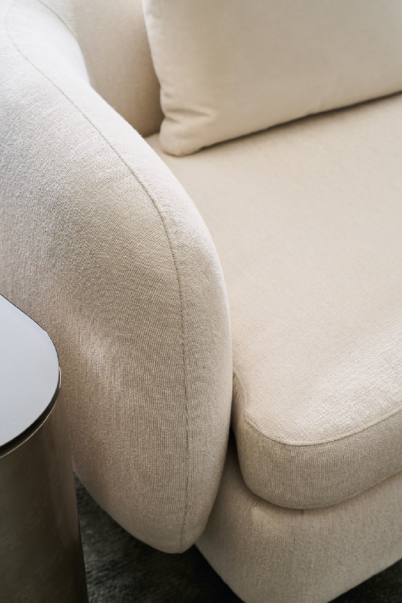 Fauteuil d’Angle en Lin Ivoire | Caracole Lumi | OROA.fr