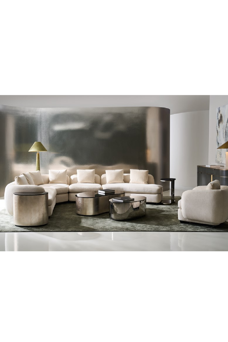 Fauteuil d’Angle en Lin Ivoire | Caracole Lumi | OROA.fr
