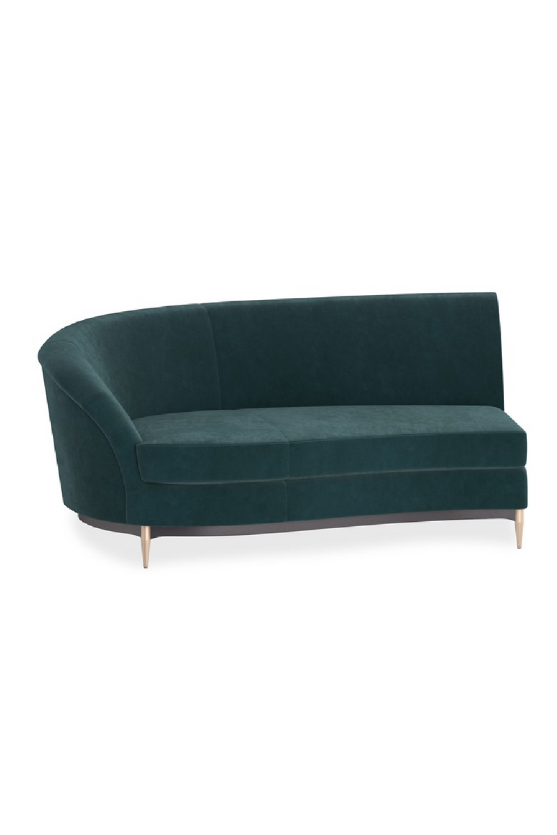 Canape d’Angle en Velours Vert | Caracole Three's Company | OROA.fr