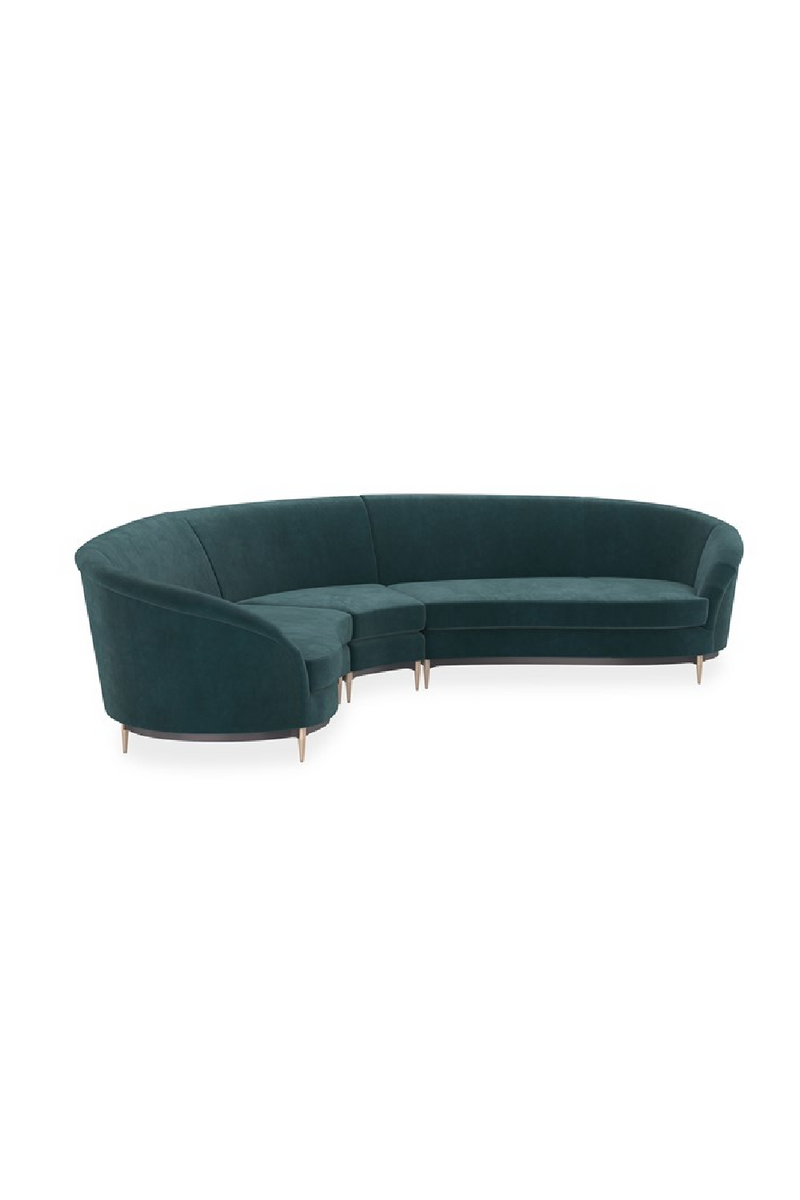 Canape d’Angle en Velours Vert | Caracole Three's Company | OROA.fr