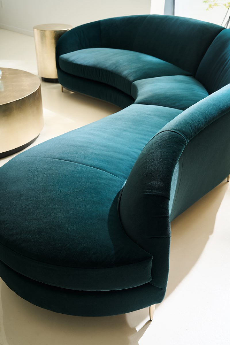 Canape d’Angle en Velours Vert | Caracole Three's Company | OROA.fr