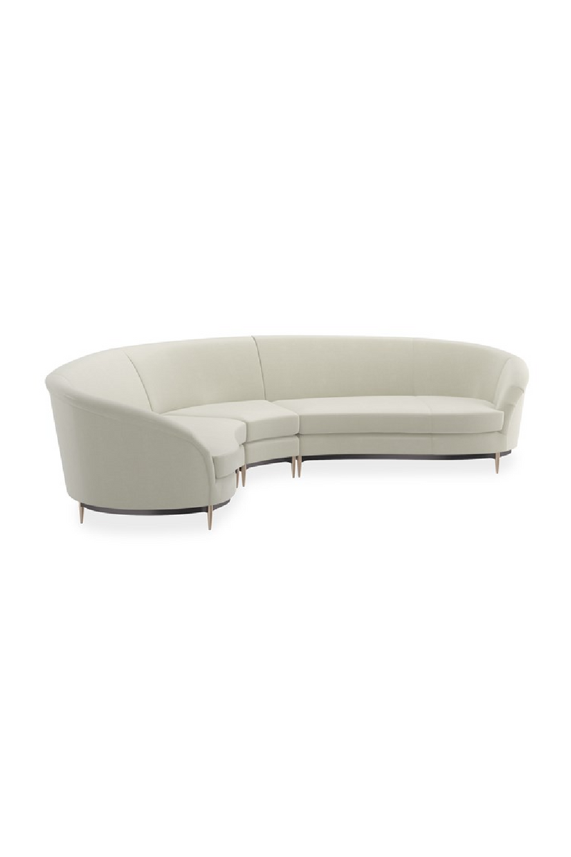 Canape d’Angle en Velours Blanc | Caracole Three's Company | OROA.fr