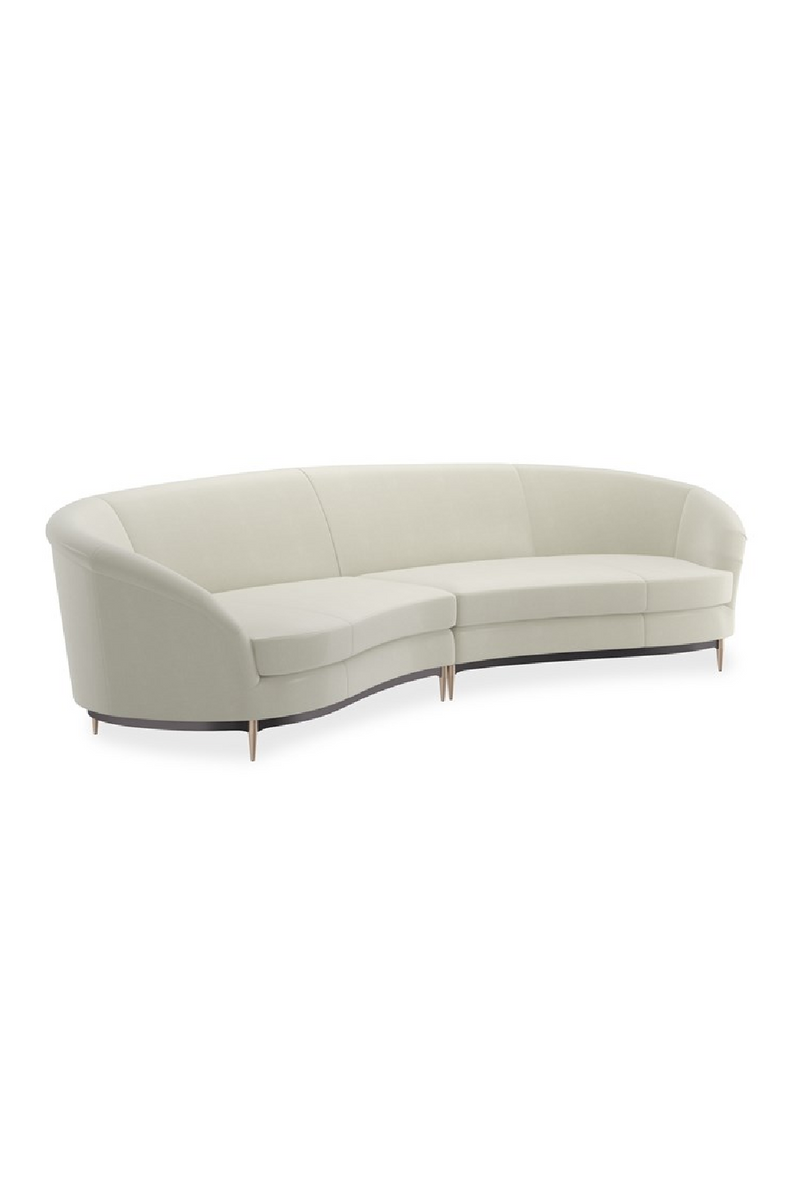 Canape d’Angle en Velours Blanc | Caracole Three's Company | OROA.fr