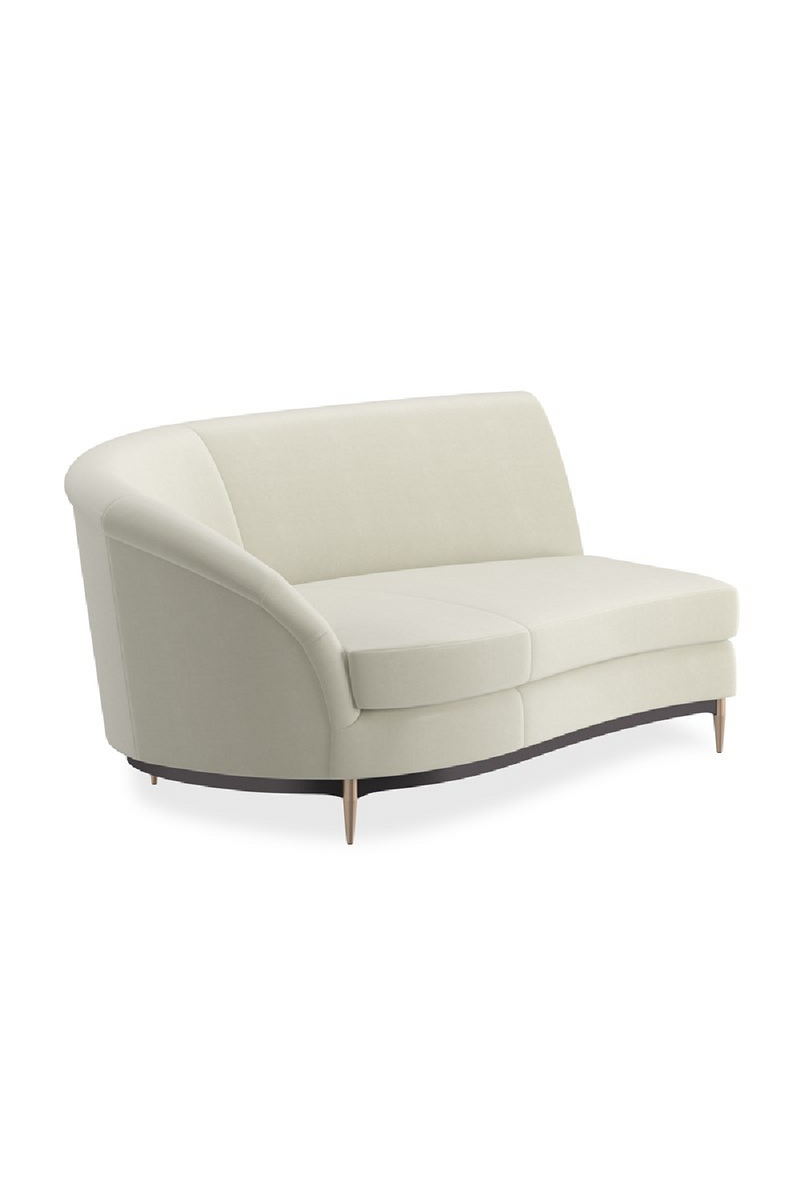 Canape d’Angle en Velours Blanc | Caracole Three's Company | OROA.fr