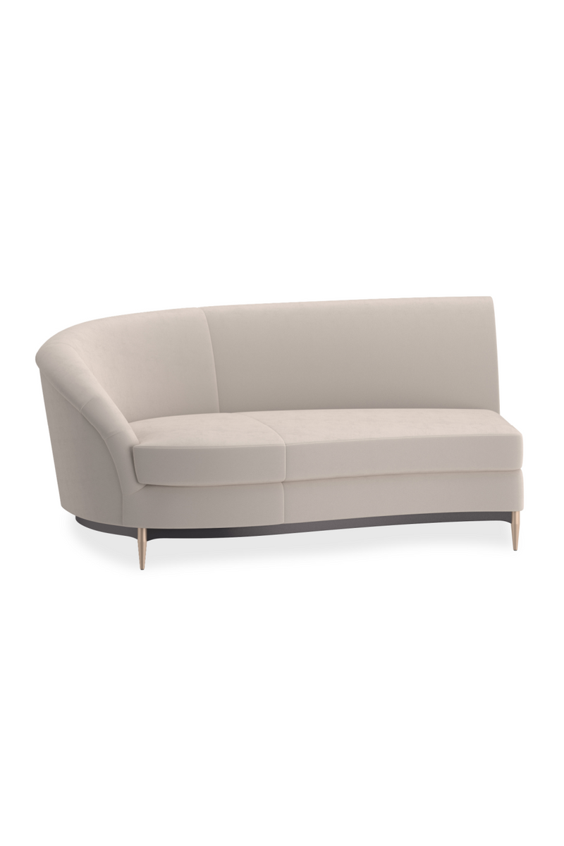 Canape d’Angle en Velours Beige | Caracole Three's Company | OROA.fr