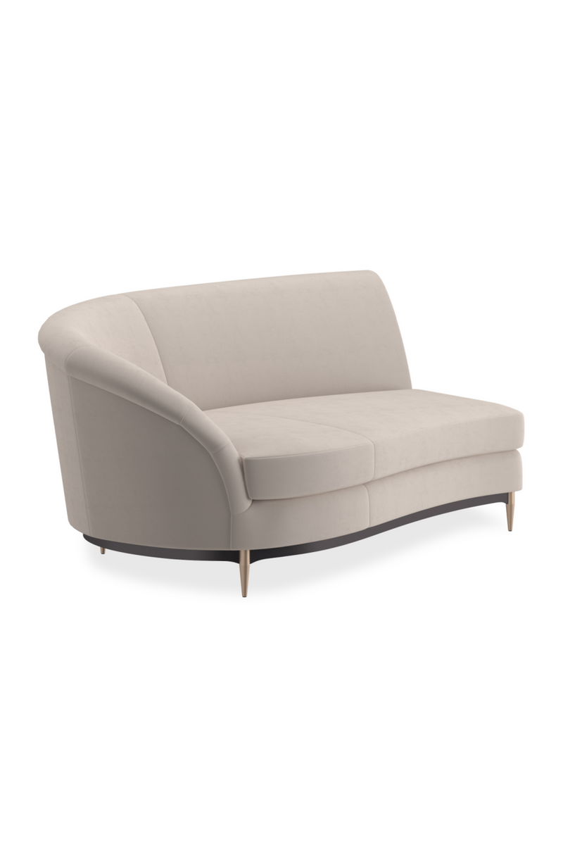Canape d’Angle en Velours Beige | Caracole Three's Company | OROA.fr