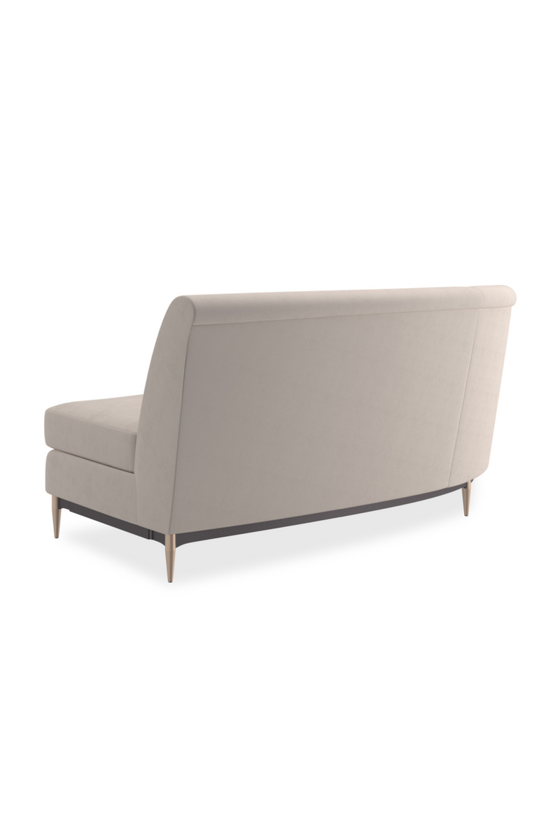 Canape d’Angle en Velours Beige | Caracole Three's Company | OROA.fr